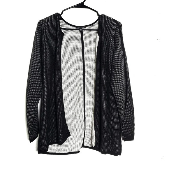 Eileen Fisher Silk Cotton Waffle Textured Open Cardigan Size Large Lagenlook - Picture 1 of 12